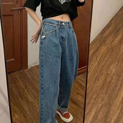 Pantalones Rectos Papá Anchos de Cintura Alta - Tendencia Suelta y Moderna - Image 7