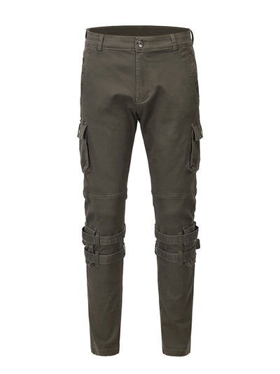 Pantalón Cargo Ajustado Distressed con Doble Encaje y Tobillo Entallado - Image 4