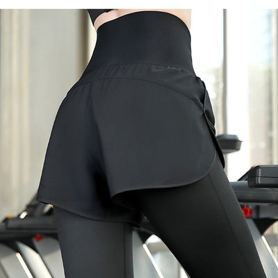 Pantalón Deportivo Cintura Alta con Corset Integrado Efecto Dos Piezas - Image 9