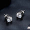Aretes de Plata Esterlina S925 con Baño de Oro Blanco y Cuatro Garras