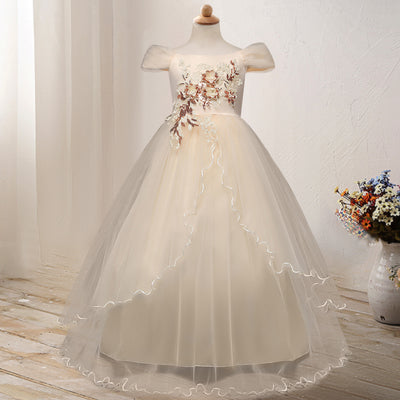 Vestido Princesa de Hombro Descubierto con Flores - Image 4
