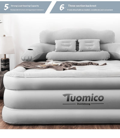 Cama Inflable Portátil con Respaldo Elevado y Acolchado Reforzado - Image 14
