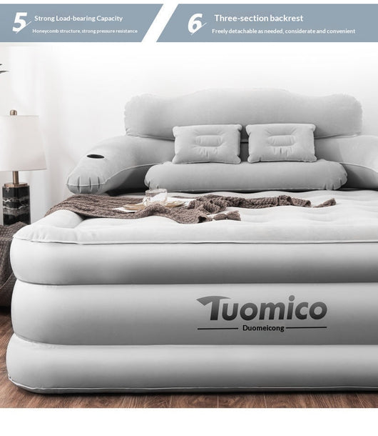 Cama Inflable Portátil con Respaldo Elevado y Acolchado Reforzado - Image 14