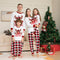 Pijama Navideño a Juego para Padres e Hijos con Estampado de Cuadros y Venados