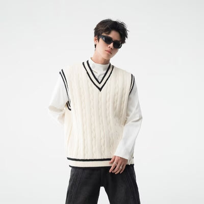Chaleco Tejido Cuello V Estilo British College - Image 27