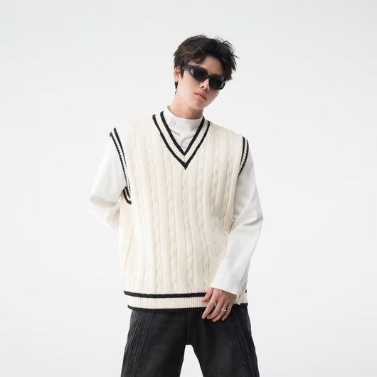 Chaleco Tejido Cuello V Estilo British College - Image 27