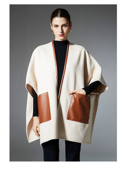 Chal Cruzado de Cuero Crema para Otoño e Invierno - Image 21