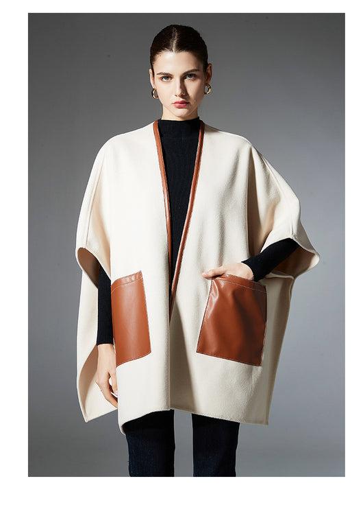 Chal Cruzado de Cuero Crema para Otoño e Invierno - Image 21