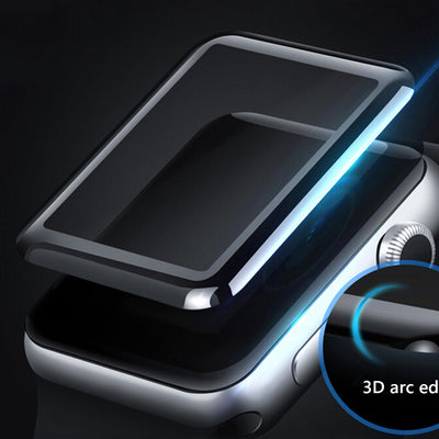 Black border screen protector for Apple Watch Series 4, 40mm, with clear center on a white background. - Image 14
