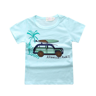 Conjunto de 4 Piezas Denim Europeo Americano para Niños - Pantalones y Camisetas - Image 4