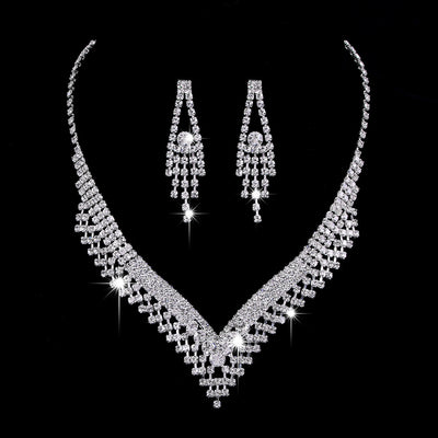 Conjunto de Collar y Aretes con Circonitas de Agua Brillante - Image 10