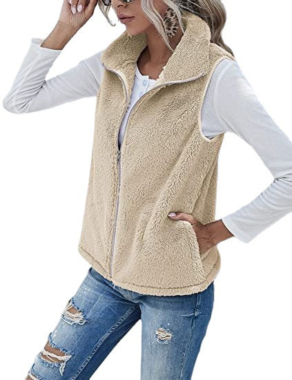 Chaleco Acolchado sin Mangas con Cuello Alto y Cierre - Image 5