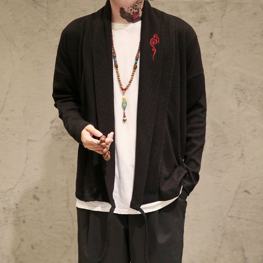 Cardigan Tejido Bordado Hanfu Étnico Holgado - Image 6