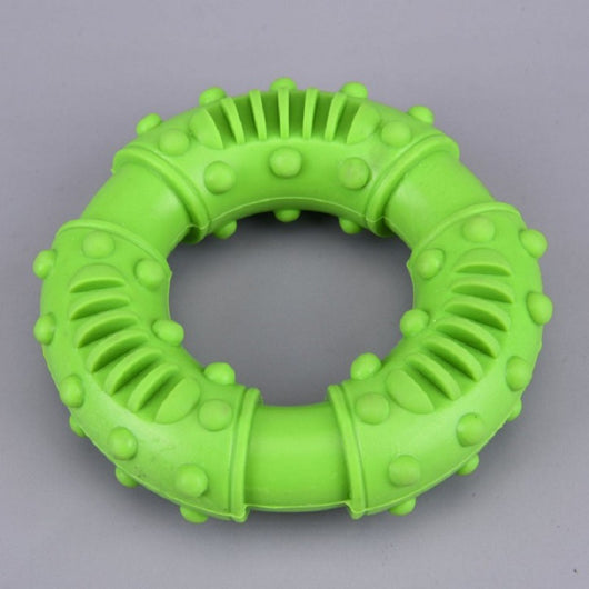 Juguete Interactivo Limpiador de Dientes para Perros - Anillo Masticable de Goma