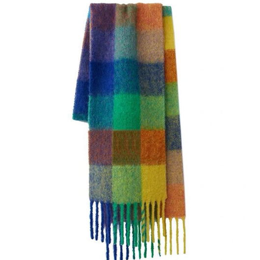 Bufanda de Cuadros Arcoíris en Faux Cashmere Cálido para Mujer - Image 4