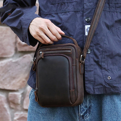 Bolsa Mensajero de Cuero Vintage para Hombre - Image 3