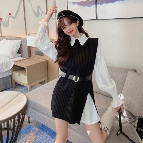 Conjunto Ejecutivo: Chaleco Tejido + Camisa de Temperamento para Mujer - Image 8