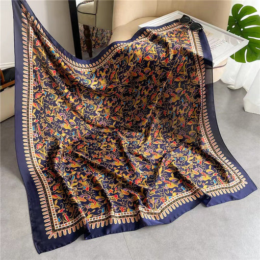 Pañuelo Cuadrado de Satén Estampado Cashew para Mujer - Image 13