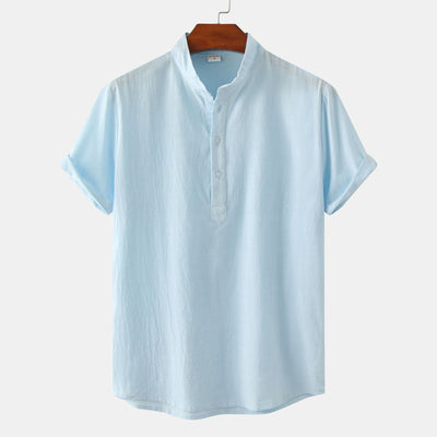 Camisa Casual de Manga Corta Básica para Hombre - Perfecta para Playa y Verano - Image 4