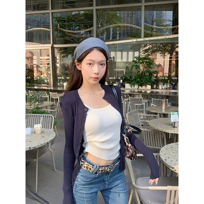 Cardigan Tejido Abotonado para Mujer con Chaleco Integrado - Image 3