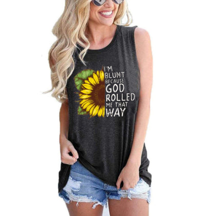 Chaleco Mujer Estampado Girasol Luna y Sol - Cuello Redondo Sin Mangas - Image 6