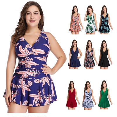 Traje de Baño Térmico con Falda Dividida Estampado Europeo Americano - Image 22