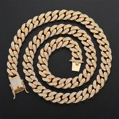 Cadena Cubana Hip Hop de Doble Fila con Diamantes Completos 12mm para Hombre - Image 10