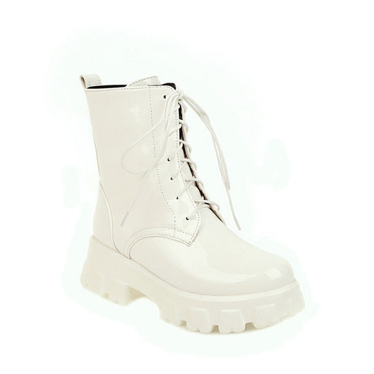 Botas Martin de Cuero Charol con Plataforma y Cordones - Estilo Urbano Moderno - Image 18
