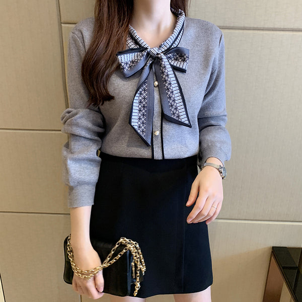 Suéter Fino Tejido Estilo Occidental para Mujer - Blusa Básica de Manga Larga