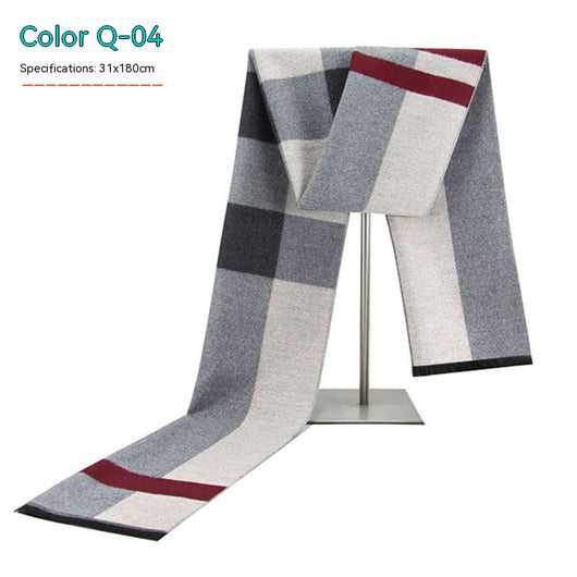 Bufanda de Invierno Rayada en Cashmira Artificial para Hombre - Image 4