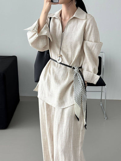 Conjunto de Blusa Casual y Pantalón Ancho con Cintura Elástica - Image 25