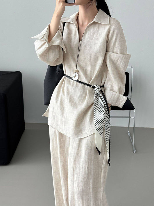 Conjunto de Blusa Casual y Pantalón Ancho con Cintura Elástica - Image 25