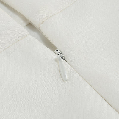 Conjunto de Dos Piezas: Blazer Blanco Manga Larga Escote V + Falda Corta - Image 15