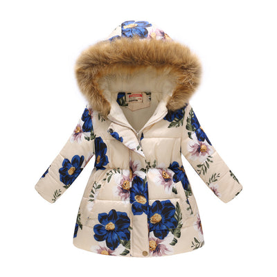 Chaqueta de Algodón Acolchada con Cuello de Pelaje y Capucha - Diseño Cartoon Infantil - Image 18