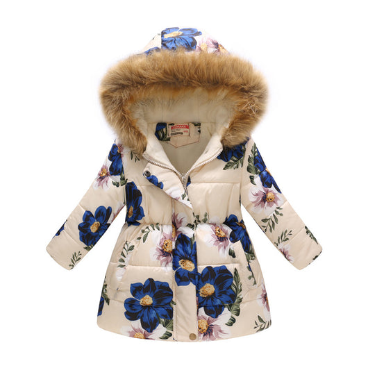 Chaqueta de Algodón Acolchada con Cuello de Pelaje y Capucha - Diseño Cartoon Infantil - Image 18