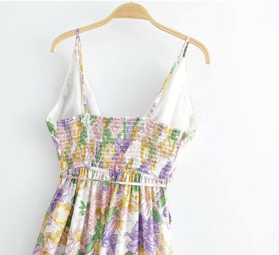 Jumpsuit Estampado con Cuello en V, Cintura Anudada y Volantes - Image 5