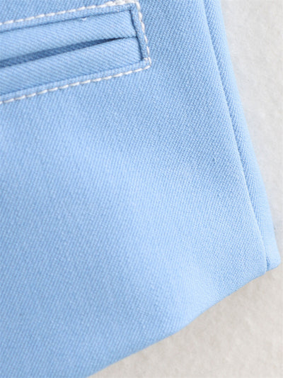 Chaleco Denim Elástico de Color Liso sin Mangas - Versátil y Moderno - Image 17