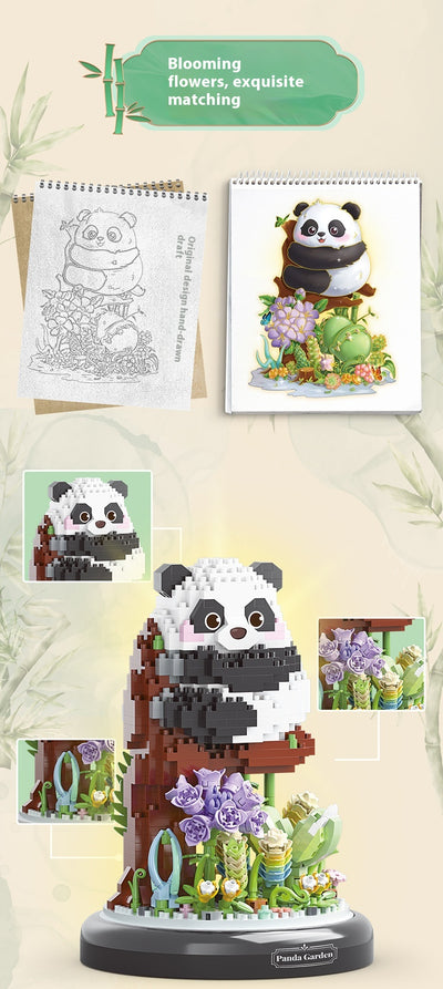 Ramo de Bloques Constructivos con Panda y Pájaro en Maceta Armable - Image 10