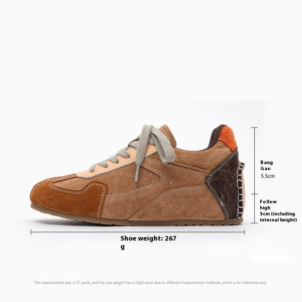 Zapatillas Retro Deportivas de Cuero con Tacón Oculto - Estilo Vintage Alemán para Mujer