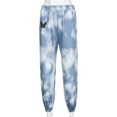 Leggings casuales tie-dye con estampado de mariposas - Image 25