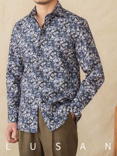 Camisa Estampada de Algodón Manga Larga Estilo Retro Primavera Verano - Image 5