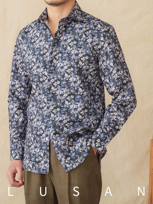 Camisa Estampada de Algodón Manga Larga Estilo Retro Primavera Verano - Image 5
