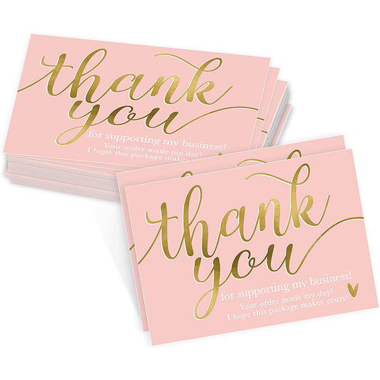 Pack de 50 Tarjetas de Agradecimiento 9cm - Gracias por Apoyar Mi Negocio - Image 2
