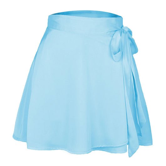 Falda Corta de Cintura Alta en Satén Chiffon - Diseño A-Line Elegante para Mujer - Image 8