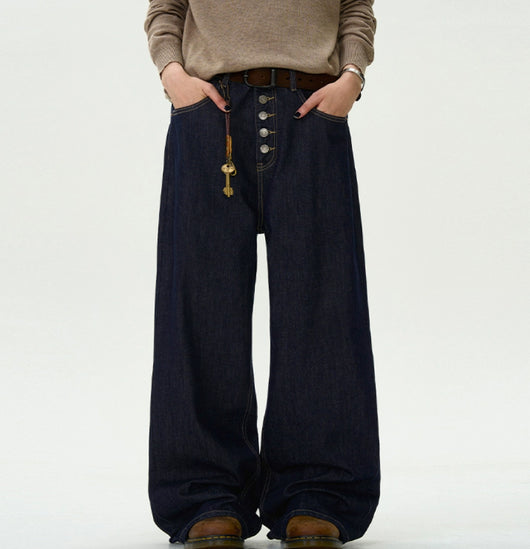 Jeans Rectos Retro con Botones - Estilo Clásico Inconfundible - Image 9