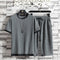 Conjunto de Camiseta Ice Silk para Hombre - Estilo Casual Holgado