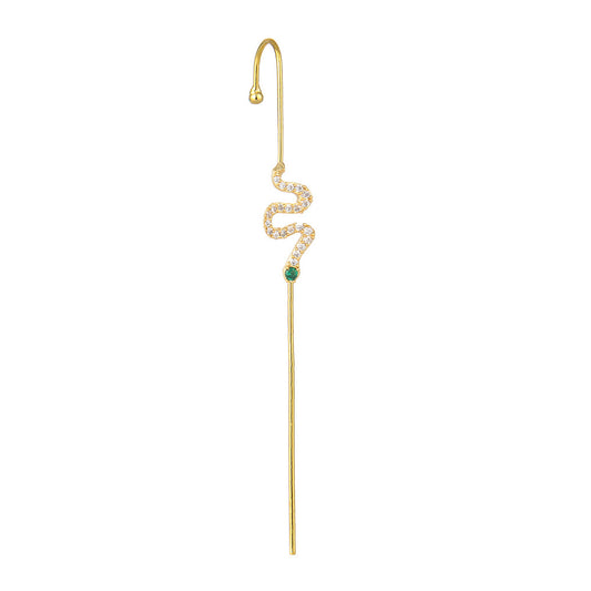 Aretes Dorados con Baño de Oro Real y Diseño Envolvente en la Oreja - Image 2