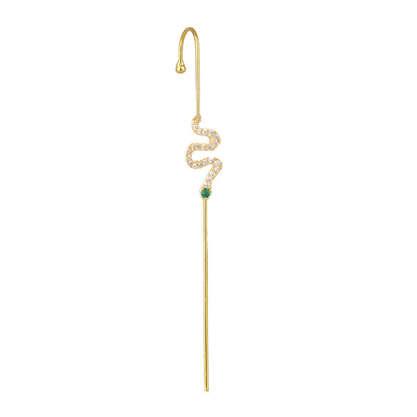 Aretes Dorados con Baño de Oro Real y Diseño Envolvente en la Oreja - Image 2