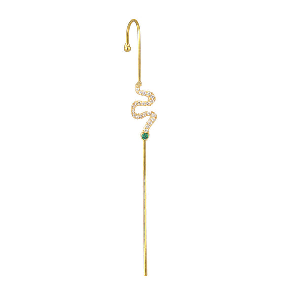 Aretes Dorados con Baño de Oro Real y Diseño Envolvente en la Oreja