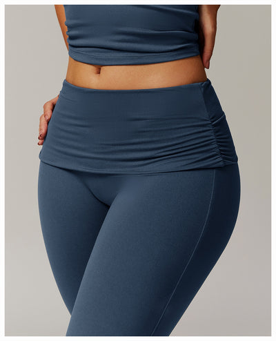 Pantalones Yoga Plisados Cintura Alta para Mujer - Diseño Acampanado Versátil - Image 32